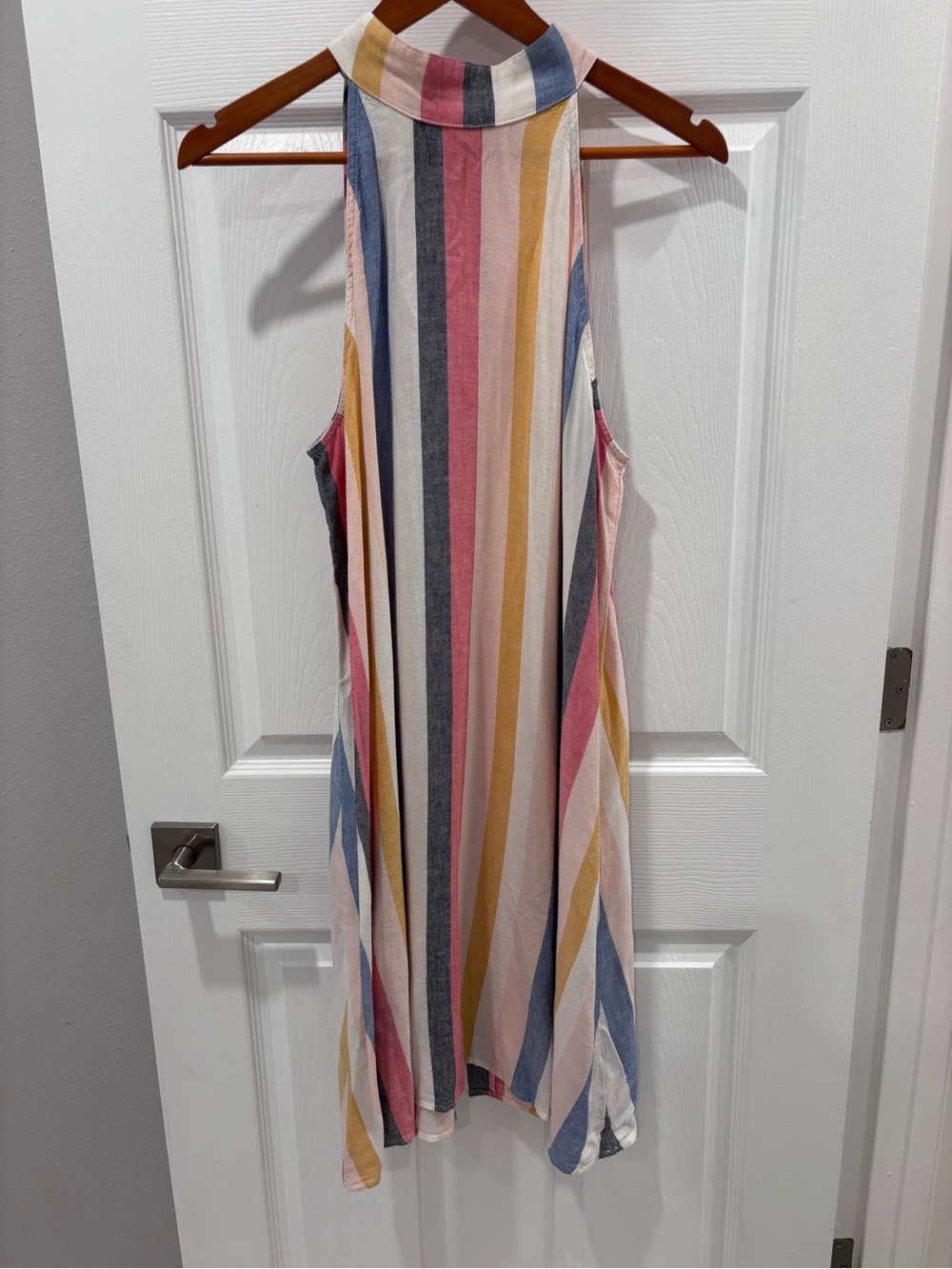Anthropologie Cloth & Stone Multi-Stripe Halter Dress -size Medium
